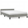 Estrutura de cama sem colchão 120x200 cm veludo cinzento-claro 2