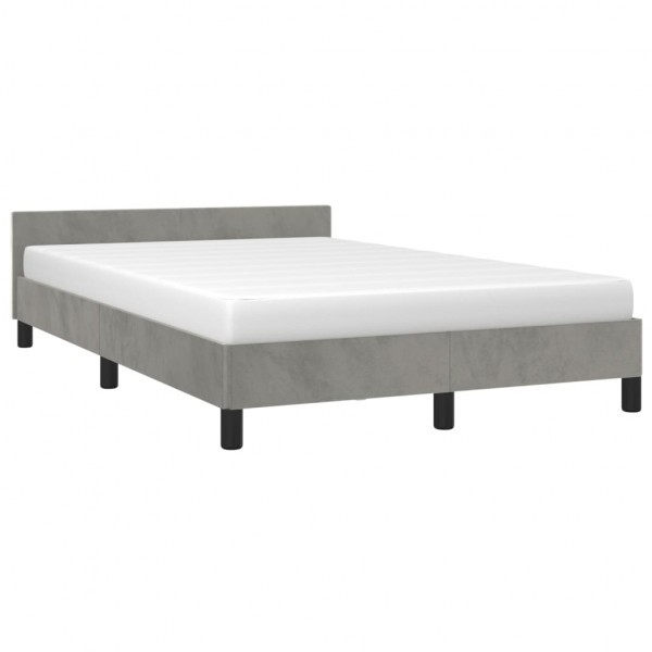 Estructura de cama con cabecero terciopelo gris claro 120x200cm M 3
