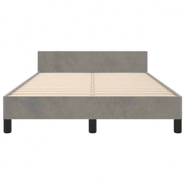 Estructura de cama con cabecero terciopelo gris claro 120x200cm M 5
