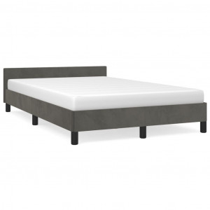 Estructura cama con cabecero terciopelo gris oscuro 120x200 cm H