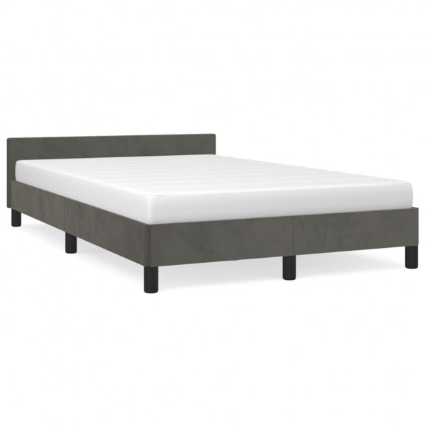 Estructura cama con cabecero terciopelo gris oscuro 120x200 cm M 2