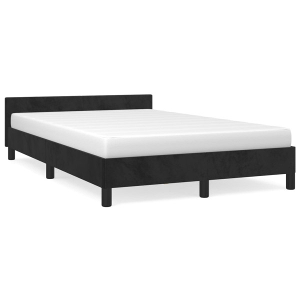 Estructura de cama con cabecero de terciopelo negro 120x200 cm M 2
