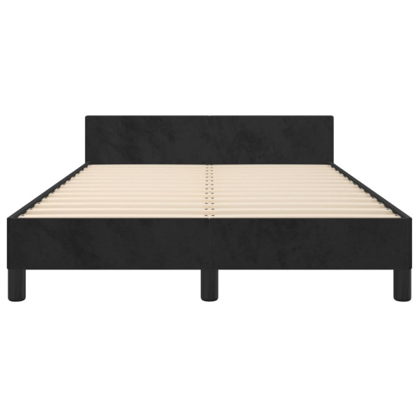 Estrutura de cama sem colchão 120x200 cm veludo preto M 5