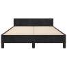 Estructura de cama con cabecero de terciopelo negro 120x200 cm 5