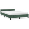 Estrutura de cama sem colchão 120x200 cm veludo verde-escuro 2
