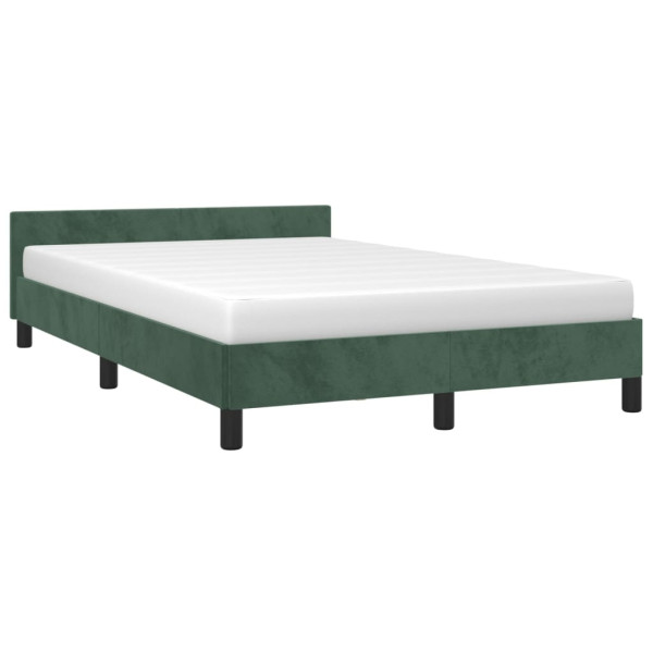 Estructura cama con cabecero terciopelo verde oscuro 120x200 cm M 3
