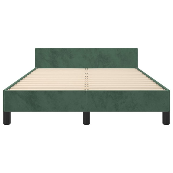 Estructura cama con cabecero terciopelo verde oscuro 120x200 cm M 5