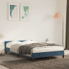 Estructura cama con cabecero terciopelo azul oscuro 120x200cm 1