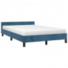 Estrutura de cama sem colchão 120x200 cm veludo azul 3