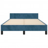 Estructura cama con cabecero terciopelo azul oscuro 120x200cm 5