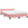 Estructura de cama con cabecero de terciopelo rosa 120x200 cm 2