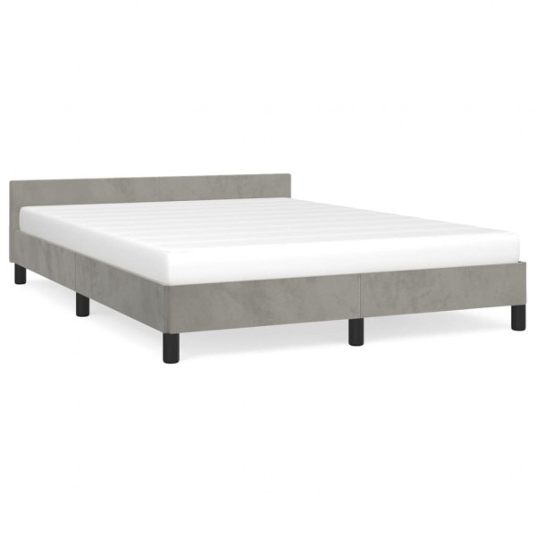 Estructura de cama con cabecero terciopelo gris claro 140x190cm M 2