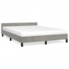 Estructura de cama con cabecero terciopelo gris claro 140x190cm 2