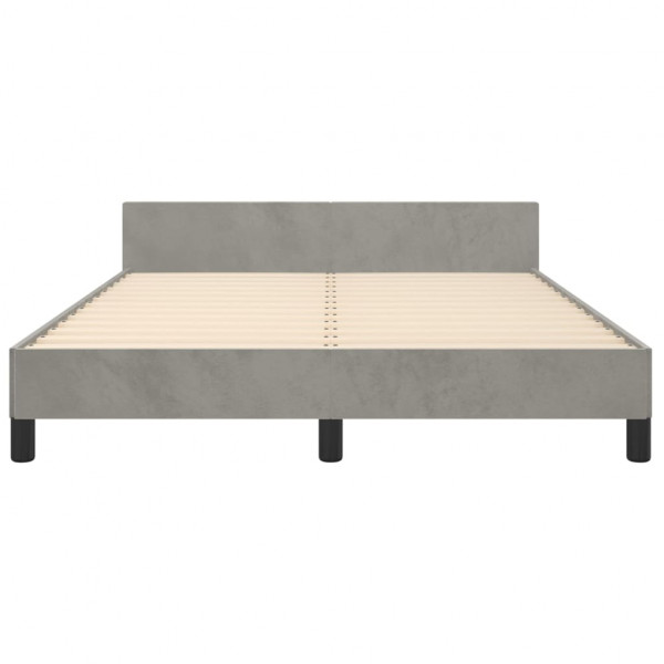 Estructura de cama con cabecero terciopelo gris claro 140x190cm M 5