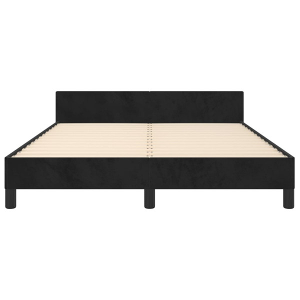Estrutura de cama sem colchão 140x190 cm veludo preto M 5