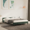 Estructura cama con cabecero terciopelo verde oscuro 140x190 cm 1