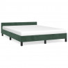 Estructura cama con cabecero terciopelo verde oscuro 140x190 cm 2