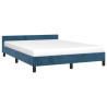 Estructura cama con cabecero terciopelo azul oscuro 140x190 cm 3