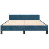 Estructura cama con cabecero terciopelo azul oscuro 140x190 cm 5