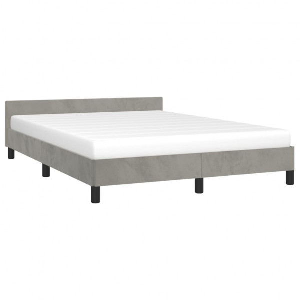 Estructura de cama con cabecero terciopelo gris claro 140x190cm M 3