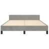 Estructura de cama con cabecero terciopelo gris claro 140x190cm 5