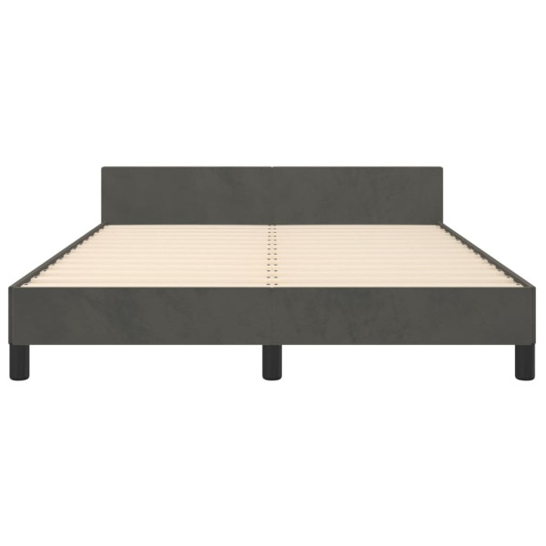 Estructura cama con cabecero terciopelo gris oscuro 140x200 cm M 5