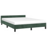 Estructura cama con cabecero terciopelo verde oscuro 140x200 cm 3