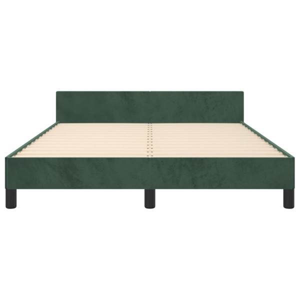 Estructura cama con cabecero terciopelo verde oscuro 140x200 cm M 5