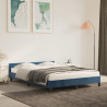 Estructura cama con cabecero terciopelo azul oscuro 140x200 cm 1