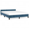 Estrutura de cama sem colchão 140x200 cm veludo azul-escuro 2