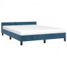 Estrutura de cama sem colchão 140x200 cm veludo azul-escuro 3