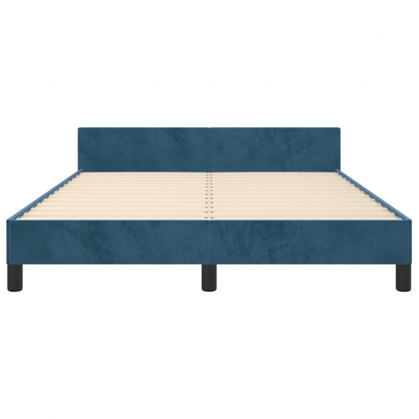 Estructura cama con cabecero terciopelo azul oscuro 140x200 cm M 5