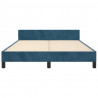 Estrutura de cama sem colchão 140x200 cm veludo azul-escuro 5