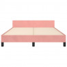 Estrutura cama c/ cabeceira sem colchão 140x200 cm veludo rosa 5