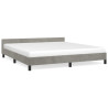 Estructura de cama con cabecero terciopelo gris claro 160x200cm 2