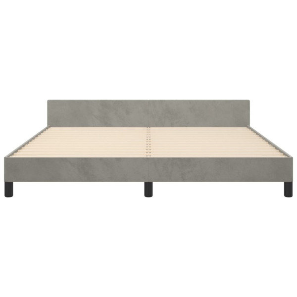 Estructura de cama con cabecero terciopelo gris claro 160x200cm M 5