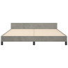 Estructura de cama con cabecero terciopelo gris claro 160x200cm 5