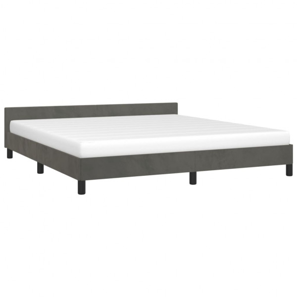 Estructura cama con cabecero terciopelo gris oscuro 160x200 cm M 3