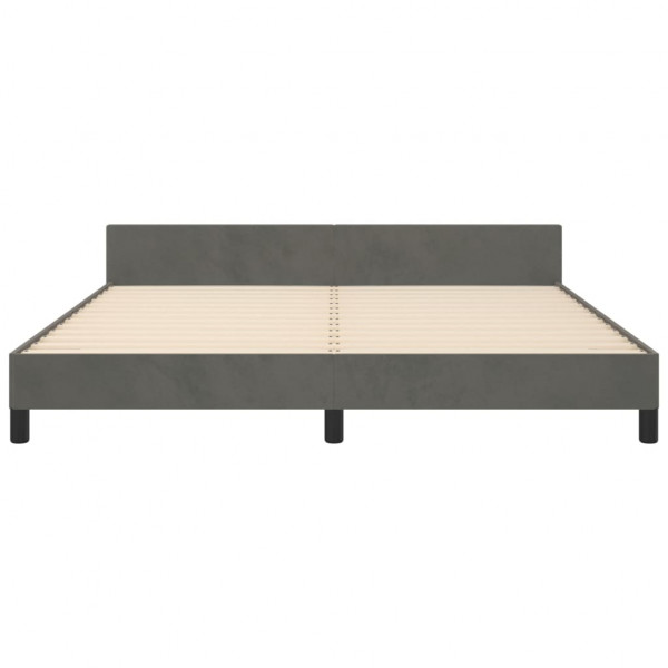Estrutura de cama sem colchão 160x200 cm veludo cinzento-escuro M 5