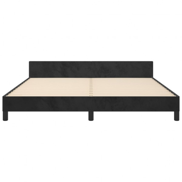 Estructura de cama con cabecero de terciopelo negro 160x200 cm M 5
