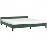 Estrutura de cama sem colchão 160x200 cm veludo verde-escuro 3
