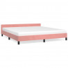Estrutura cama c/ cabeceira sem colchão 160x200 cm veludo rosa 2