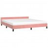 Estructura de cama con cabecero de terciopelo rosa 160x200 cm 3