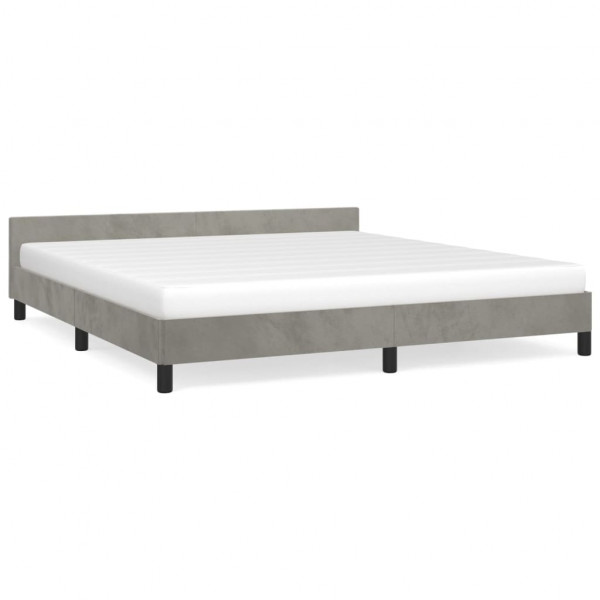Estructura de cama con cabecero terciopelo gris claro 180x200cm M 2