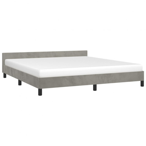Estrutura de cama sem colchão 180x200 cm veludo cinzento-claro M 3