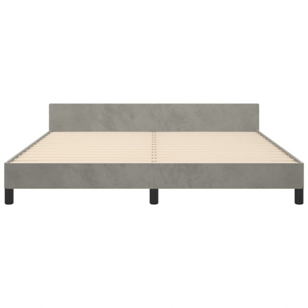 Estrutura de cama sem colchão 180x200 cm veludo cinzento-claro M 5