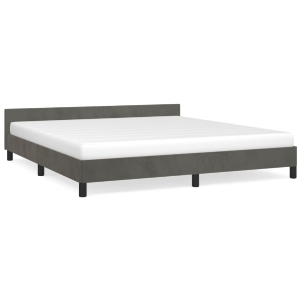 Estrutura de cama sem colchão 180x200 cm veludo cinzento-escuro M 2