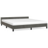 Estrutura de cama sem colchão 180x200 cm veludo cinzento-escuro 2