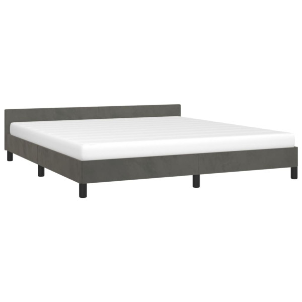 Estructura cama con cabecero terciopelo gris oscuro 180x200 cm M 3