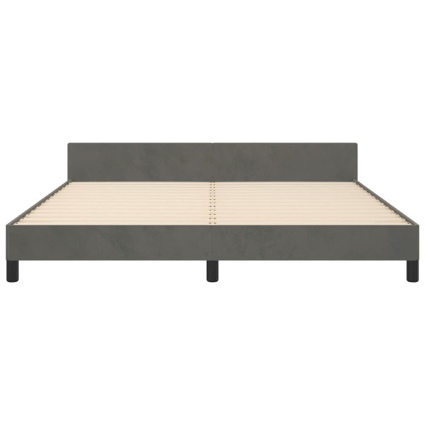 Estructura cama con cabecero terciopelo gris oscuro 180x200 cm M 5